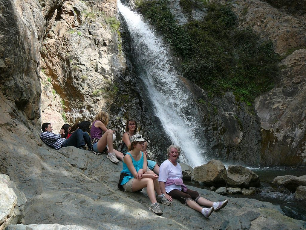 ourika waterfalls with group - S