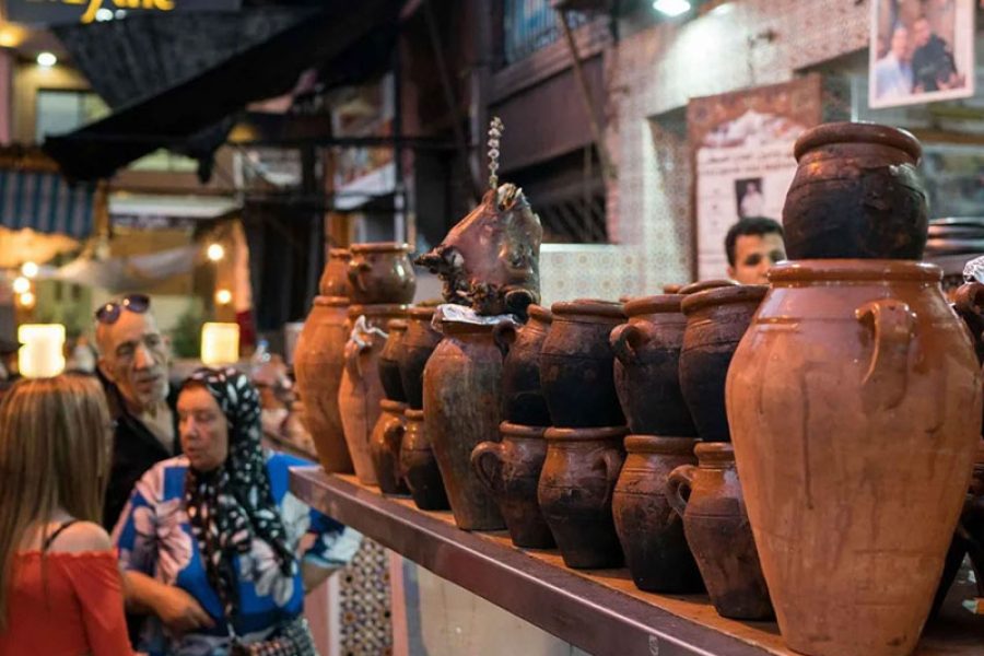 Evening street food tasting tour through Marrakech medina at golden hour