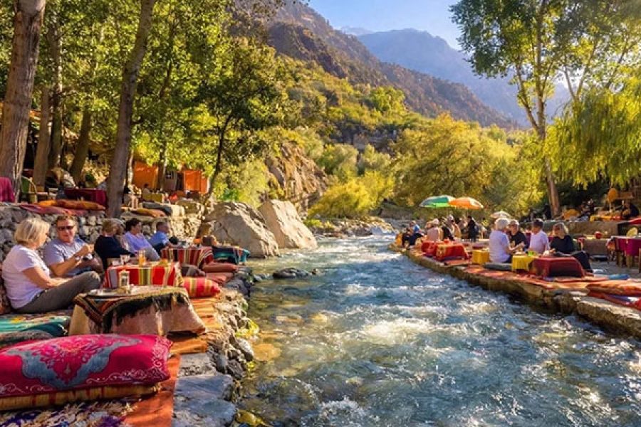 Ourika Valley river and Berber village views on private day trip from Marrakech